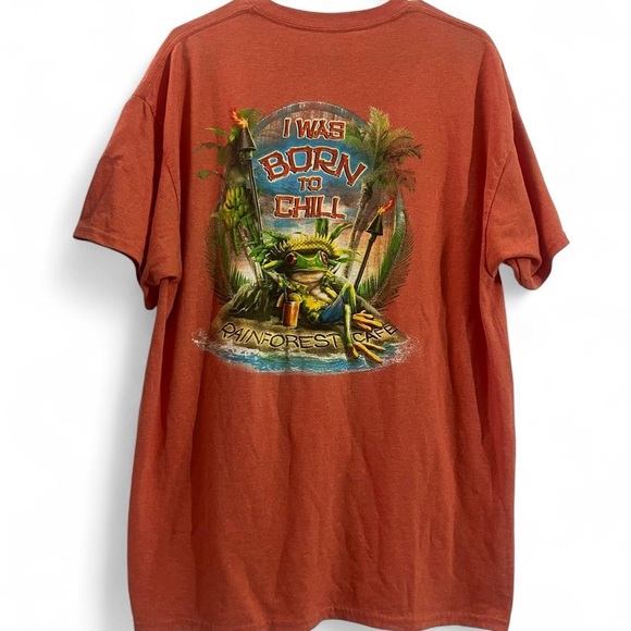 RAINFOREST Orange I Was Born to Chill T-Shirt - Picture 1 of 4